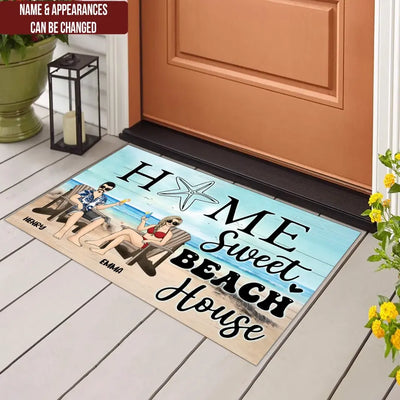 Home Sweet Beach House - Personalized Doormat, Gift For Beach Lover - DM276