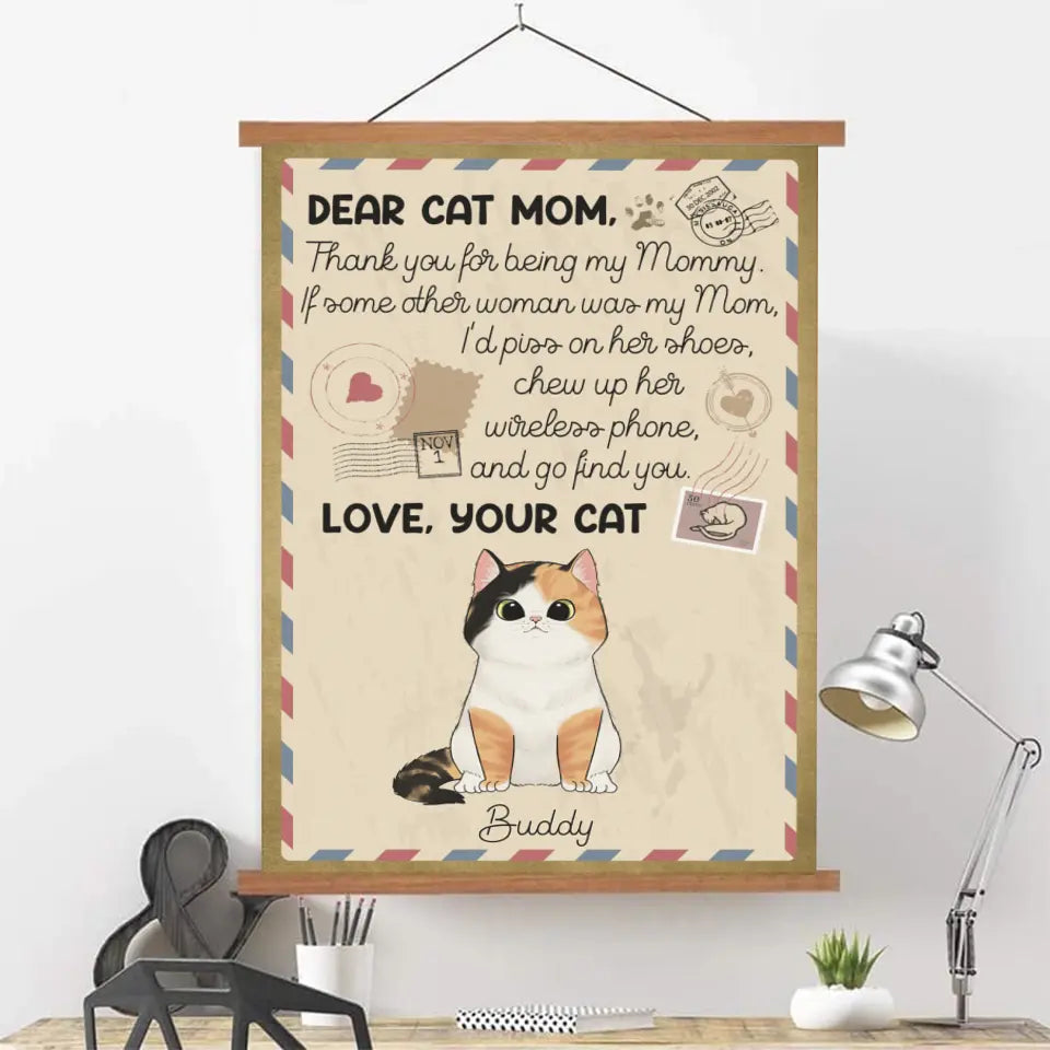 Dear Cat Mom Letter - Personalized Scroll Canvas