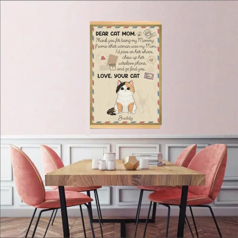 Dear Cat Mom Letter - Personalized Scroll Canvas