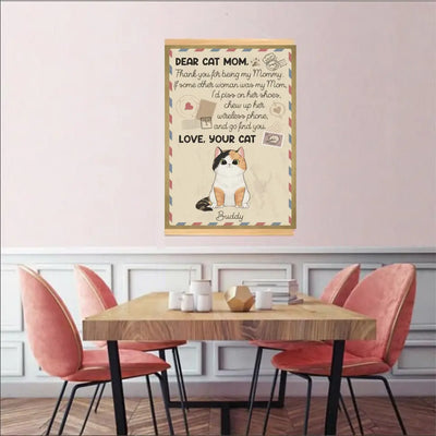 Dear Cat Mom Letter - Personalized Scroll Canvas
