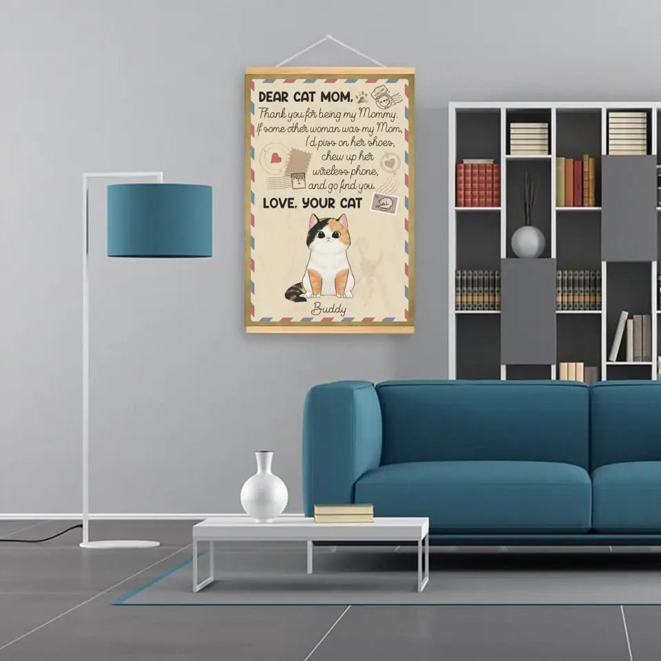 Dear Cat Mom Letter - Personalized Scroll Canvas