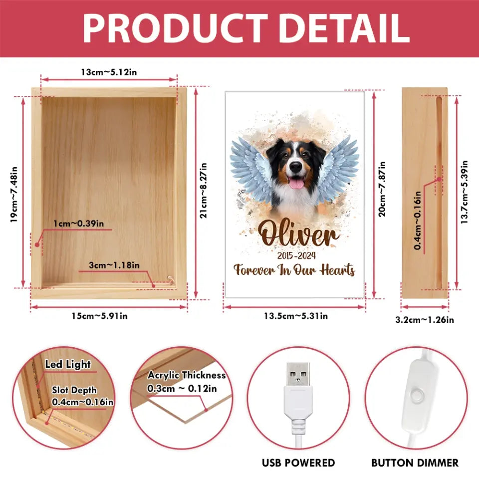 Forever In Our Hearts - Personalized Frame Light Box, Gift For Dog Lover - FLB01