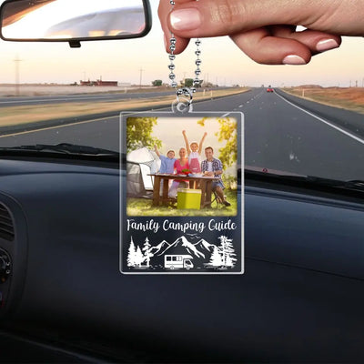 Family Camping Trip, Upload Photo - Personalized Acrylic Car Hanger, Gift For Camping - ACH20