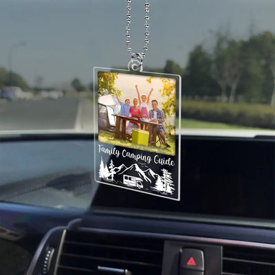 Family Camping Trip, Upload Photo - Personalized Acrylic Car Hanger, Gift For Camping - ACH20