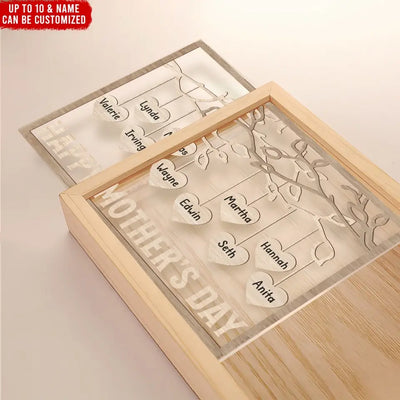 Family Tree, Mother's Day - Personalized Frame Light Box, Gift For Family - FLB02