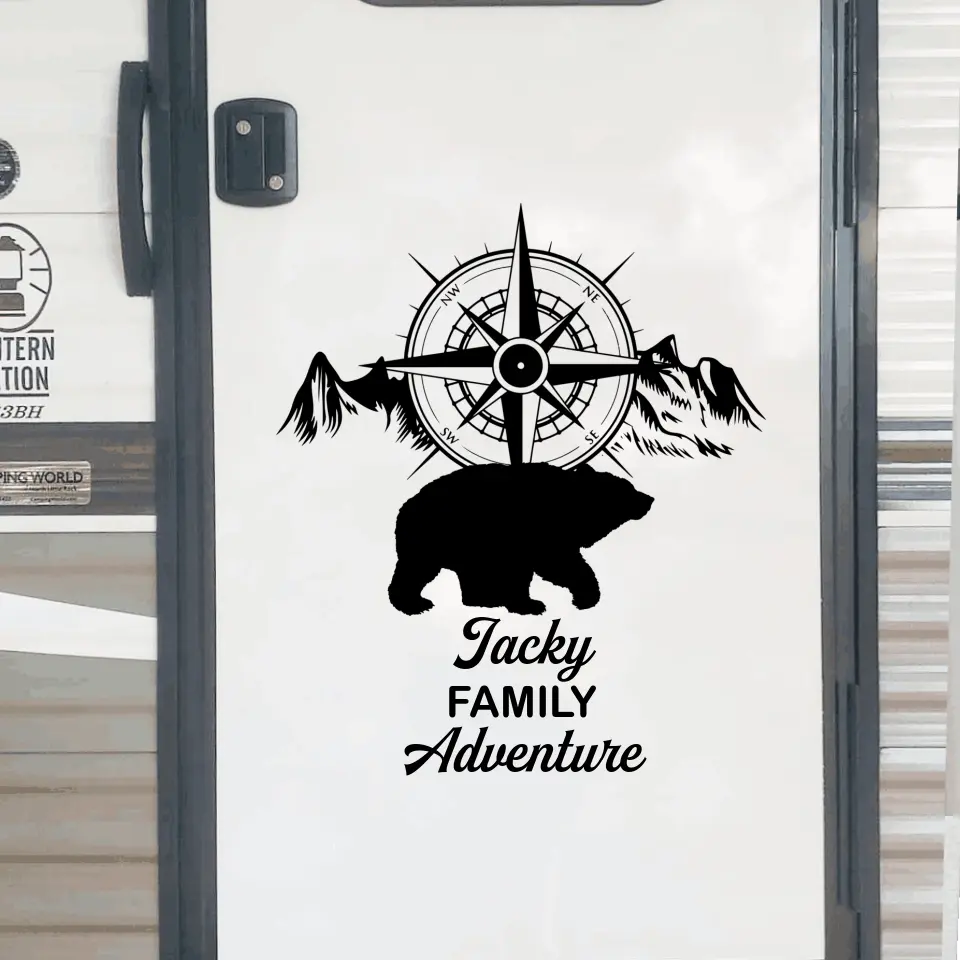 Family Adventure - Personalized Decal, Gift For Camping Lovers - PCD114