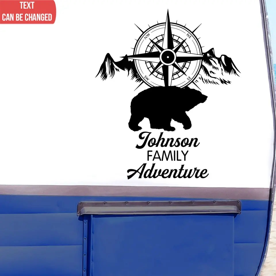 Family Adventure - Personalized Decal, Gift For Camping Lovers - PCD114