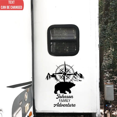 Family Adventure - Personalized Decal, Gift For Camping Lovers - PCD114