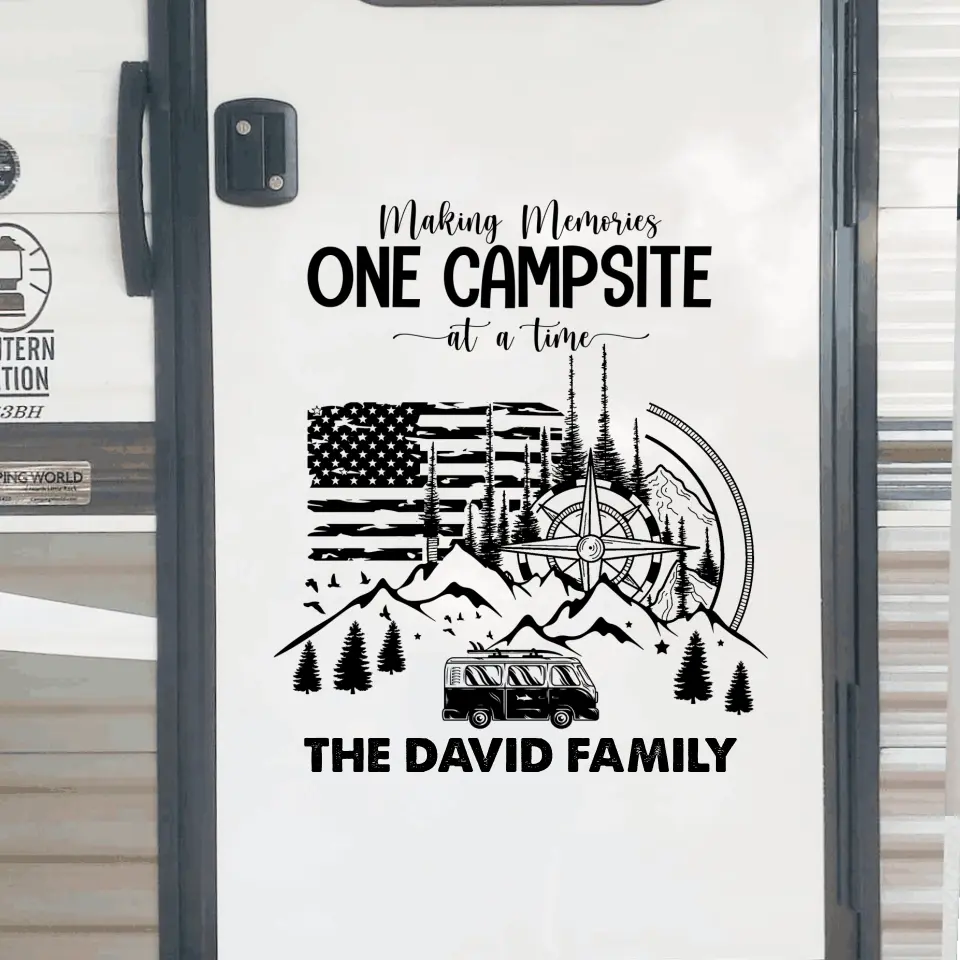 Making Memories One Campsite At A Time - Personalized Decal, Gift For Camping Lovers, Camping Gift - PCD115