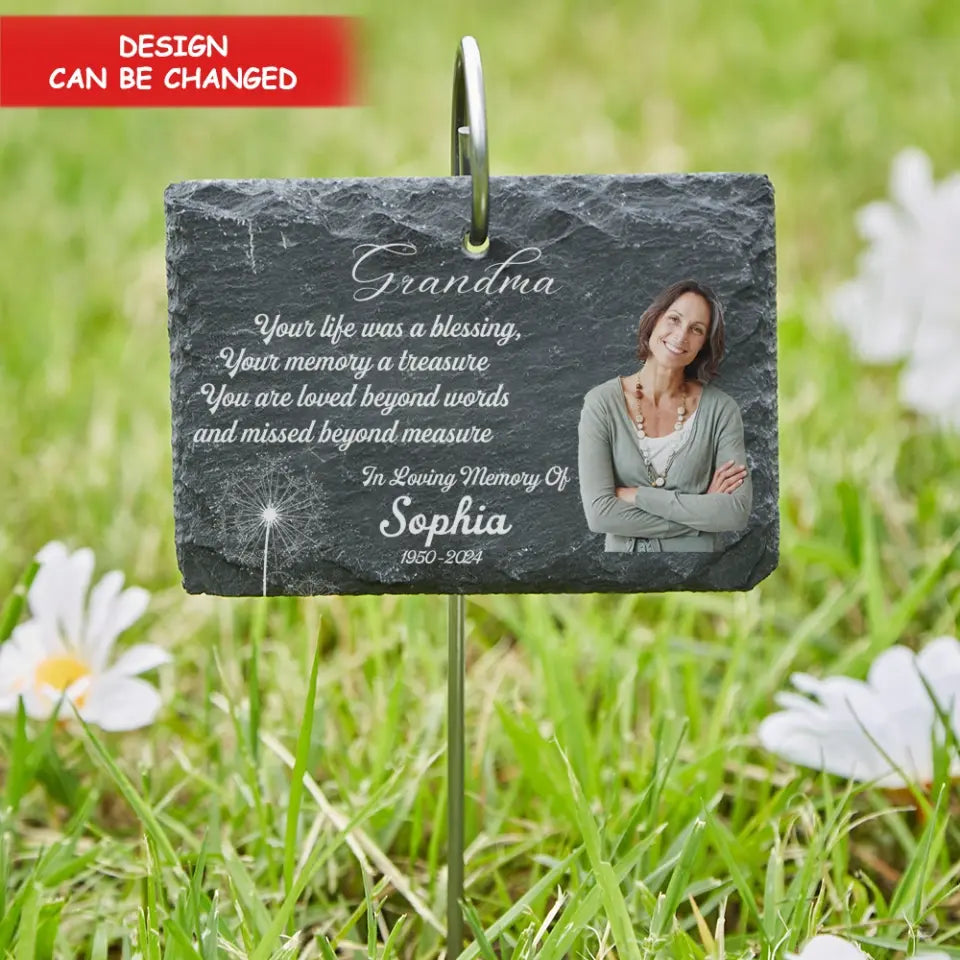 Your Life Was A Blessing - Personalized Garden Slate, Memorial Gift For Loss Of Loved One - GS76