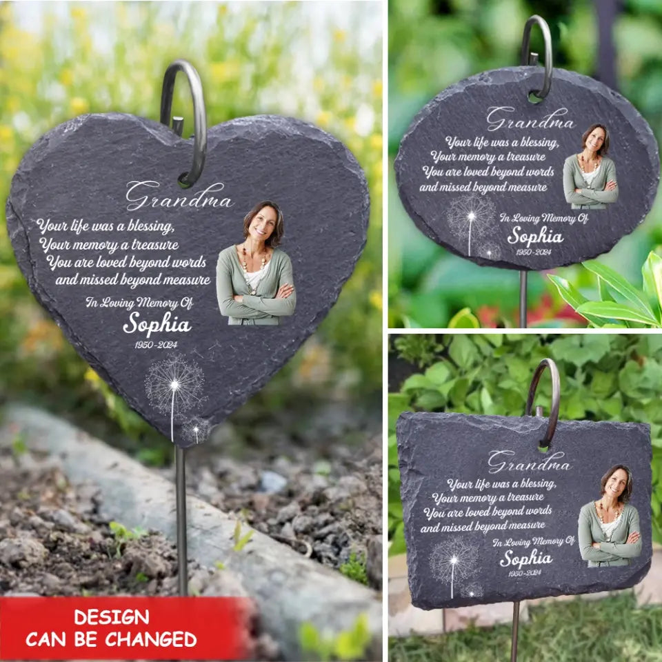 Your Life Was A Blessing - Personalized Garden Slate, Memorial Gift For Loss Of Loved One - GS76