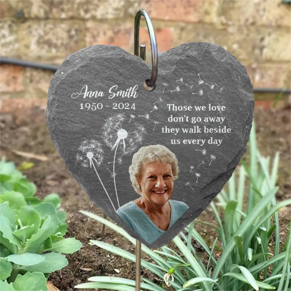 Dandelion Memorial Gift, Those We Love Don’t Go Away They Walk Beside Us Every Day - Personalized Slate - GS77