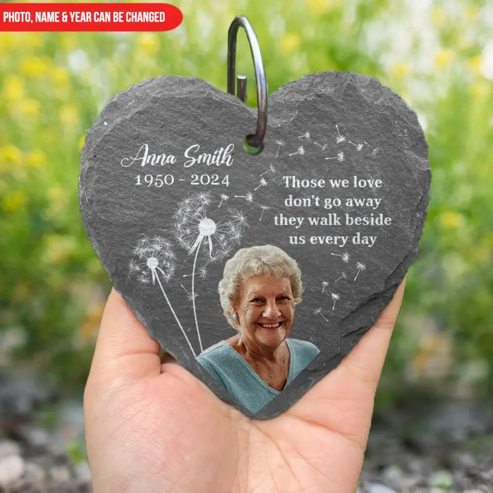 Dandelion Memorial Gift, Those We Love Don’t Go Away They Walk Beside Us Every Day - Personalized Slate - GS77