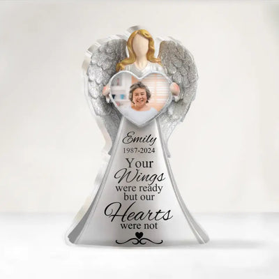 Your Wings Were Ready But Our Hearts Were Not - Personalized Acrylic Plaque, Memorial Gift - AP30