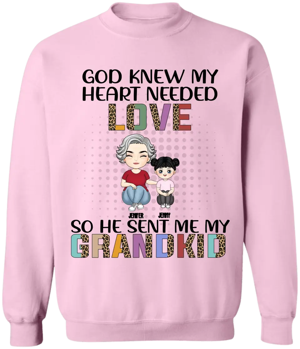 God Knew My Heart Needed Love - Personalized T-Shirt, Gift For Mom, Grandma - TS1154