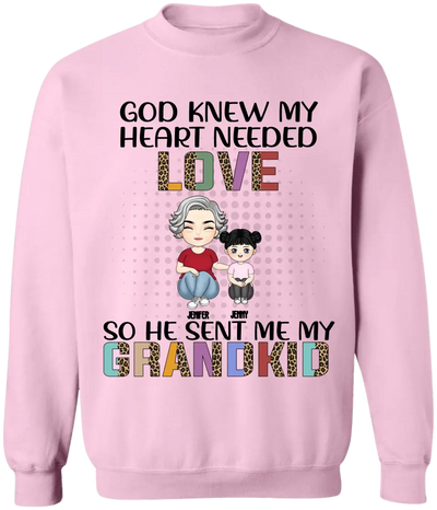 God Knew My Heart Needed Love - Personalized T-Shirt, Gift For Mom, Grandma - TS1154