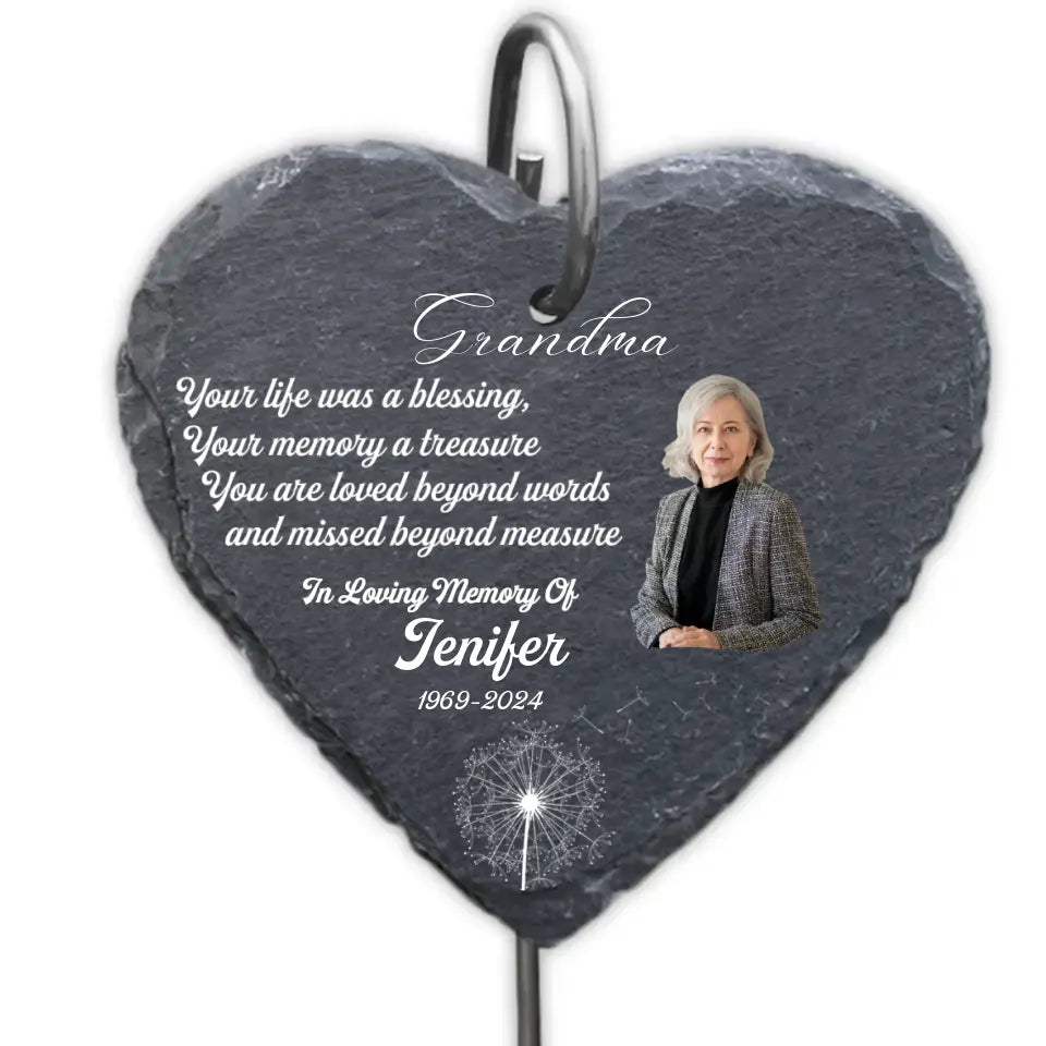 Your Life Was A Blessing - Personalized Garden Slate, Memorial Gift For Loss Of Loved One - GS76