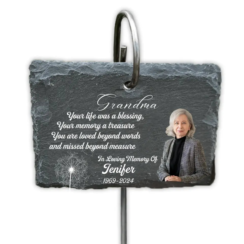 Your Life Was A Blessing - Personalized Garden Slate, Memorial Gift For Loss Of Loved One - GS76