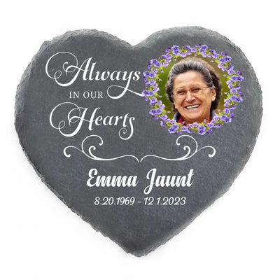 Always In Our Hearts - Personalized Memorial Stone, Memorial Gift - MS66