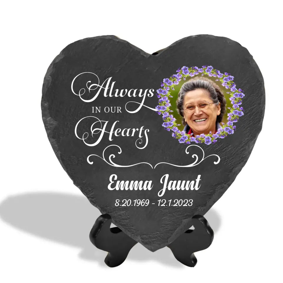 Always In Our Hearts - Personalized Memorial Stone, Memorial Gift - MS66