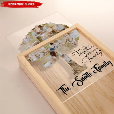 Together We Make A Family - Personalized Picture Frame Light Box, Gift For Family - FLB07
