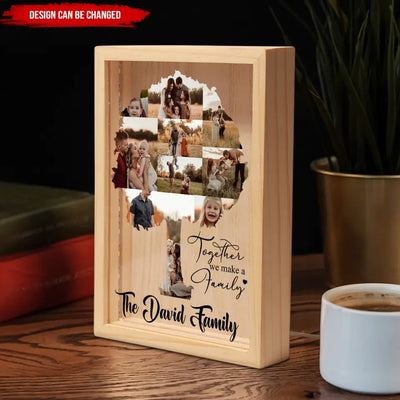 Together We Make A Family - Personalized Picture Frame Light Box, Gift For Family - FLB07