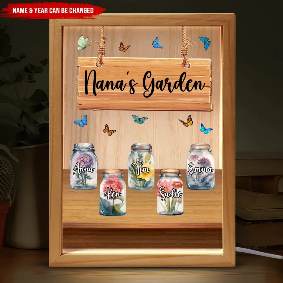 Grandma's Garden - Personalized Frame Light Box, Gift for Grandma/Nana/GiGi - FLB08