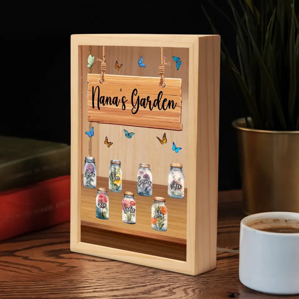 Grandma's Garden - Personalized Frame Light Box, Gift for Grandma/Nana/GiGi - FLB08