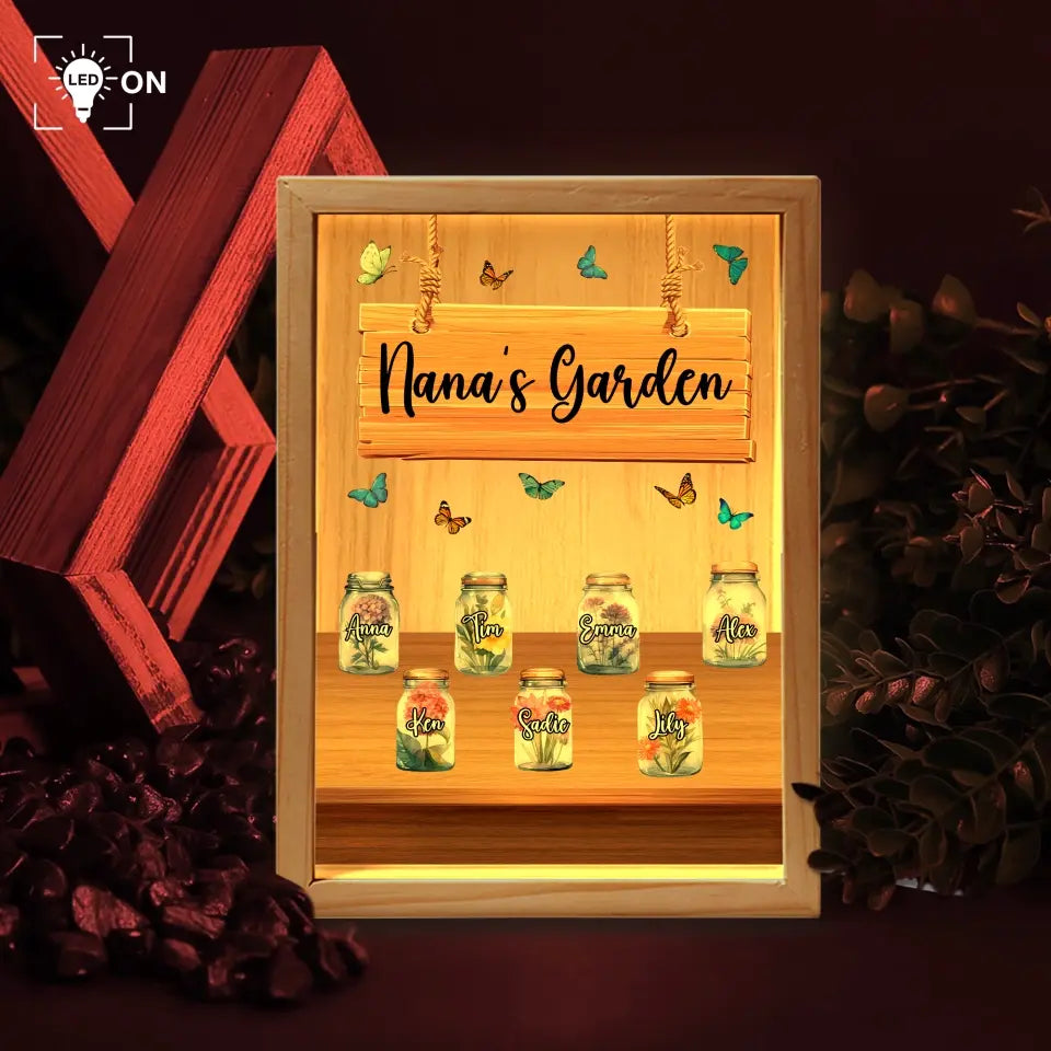 Grandma's Garden - Personalized Frame Light Box, Gift for Grandma/Nana/GiGi - FLB08