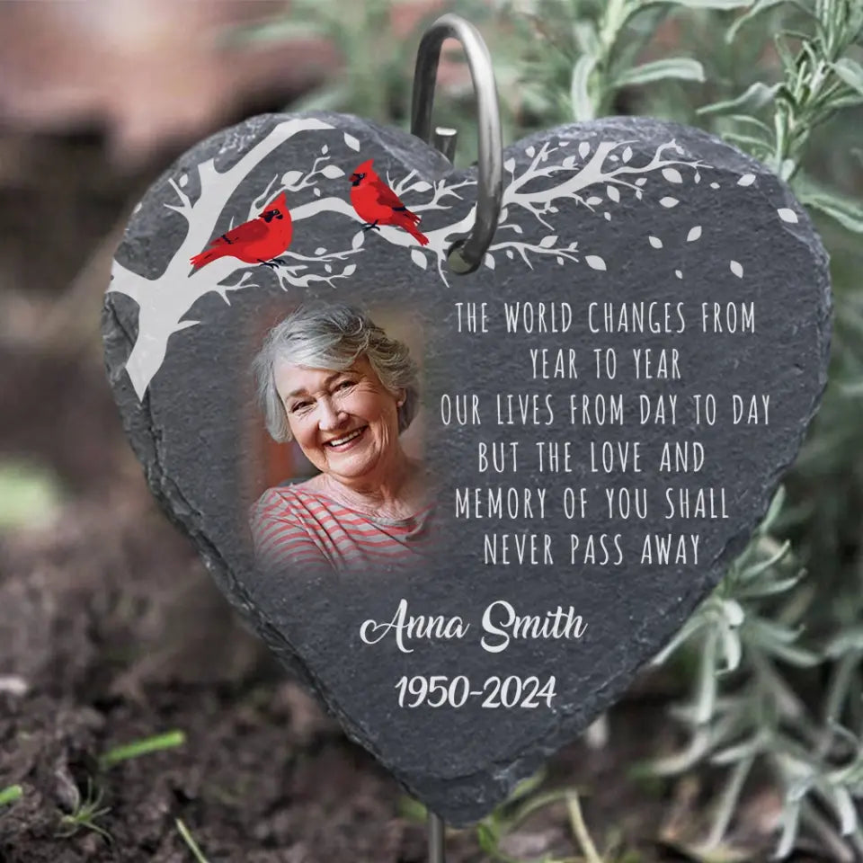 The Love And Memory Of You Shall Never Pass Away - Personalized Slate, Memorial Gift - GS79