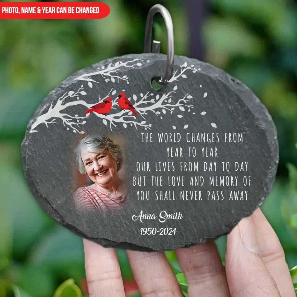 The Love And Memory Of You Shall Never Pass Away - Personalized Slate, Memorial Gift - GS79