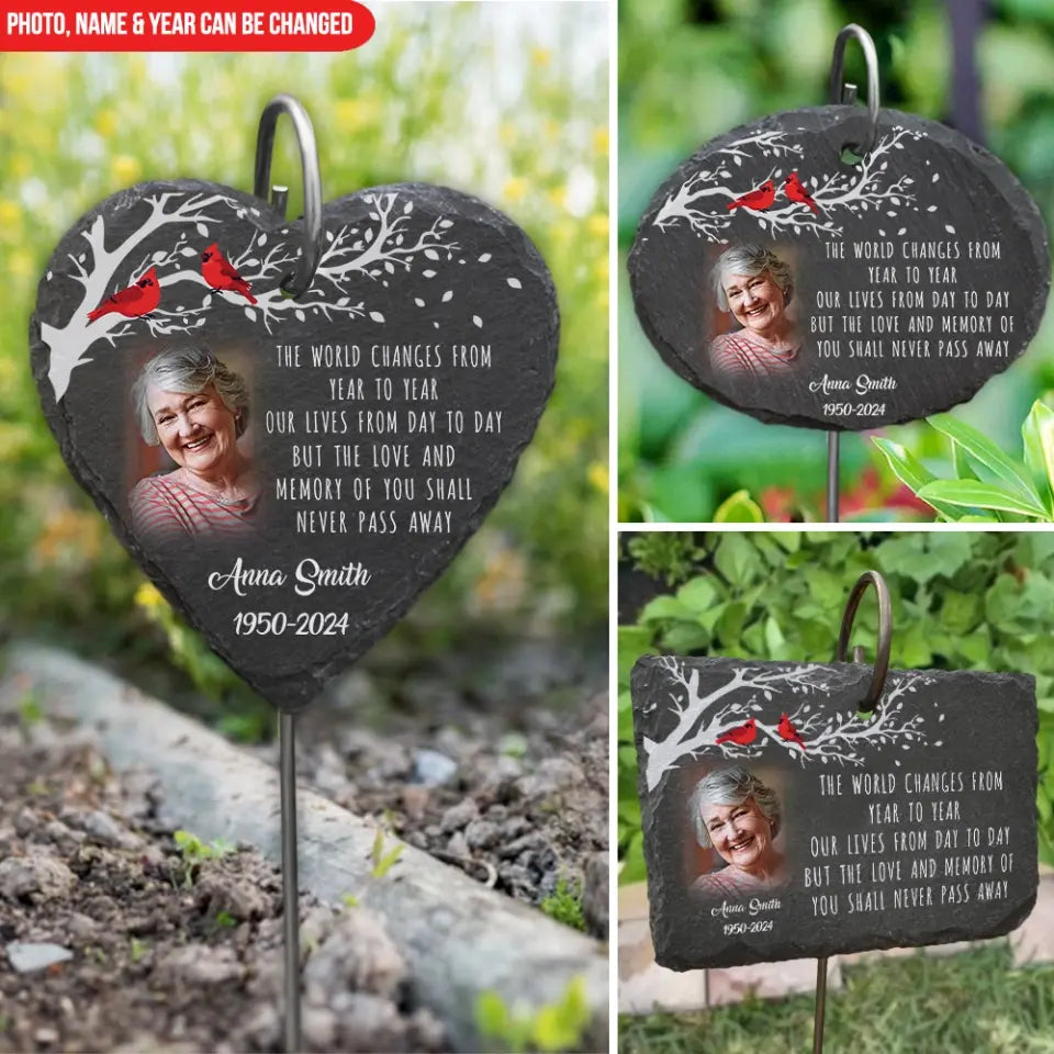 The Love And Memory Of You Shall Never Pass Away - Personalized Slate, Memorial Gift - GS79