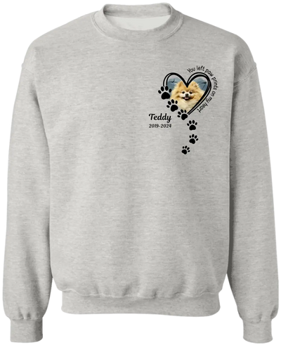 You Left Paw Prints On My Heart - Personalized T-Shirt, Gift For Pet Lovers, Loss Of Pet - TS1155