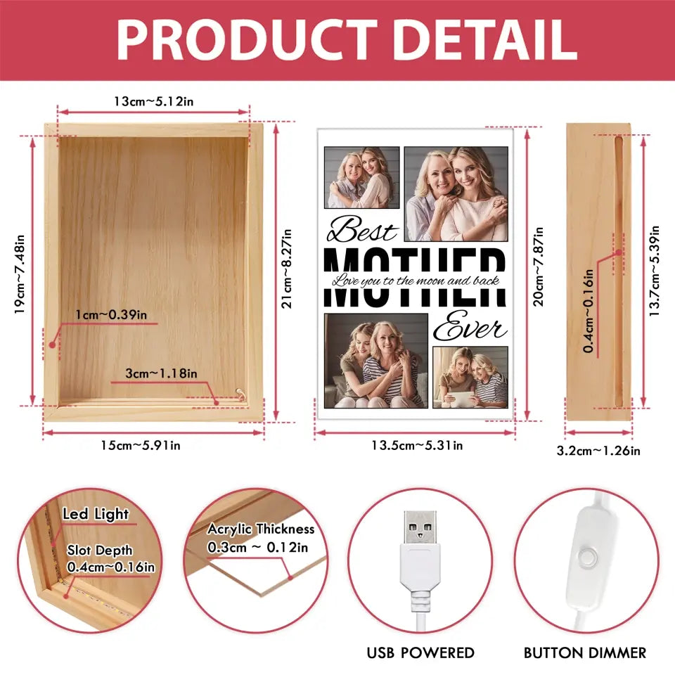 Best Mom Ever - Personalized Frame Light Box, Gift For Mom, Mother's Day Gift - FLB09