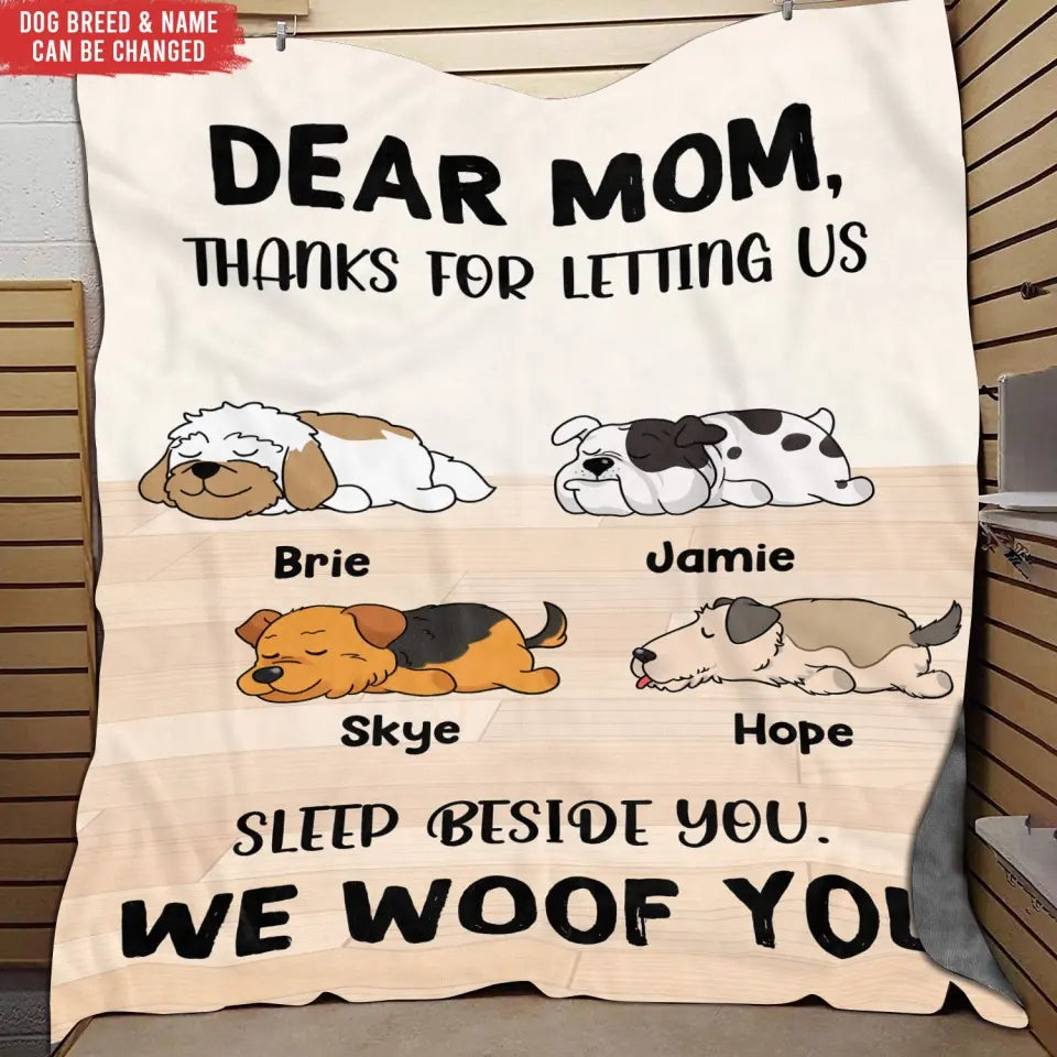Thanks For Letting Us Sleep Beside You - Personalized Blanket, Gift For Mother's Day - BL53