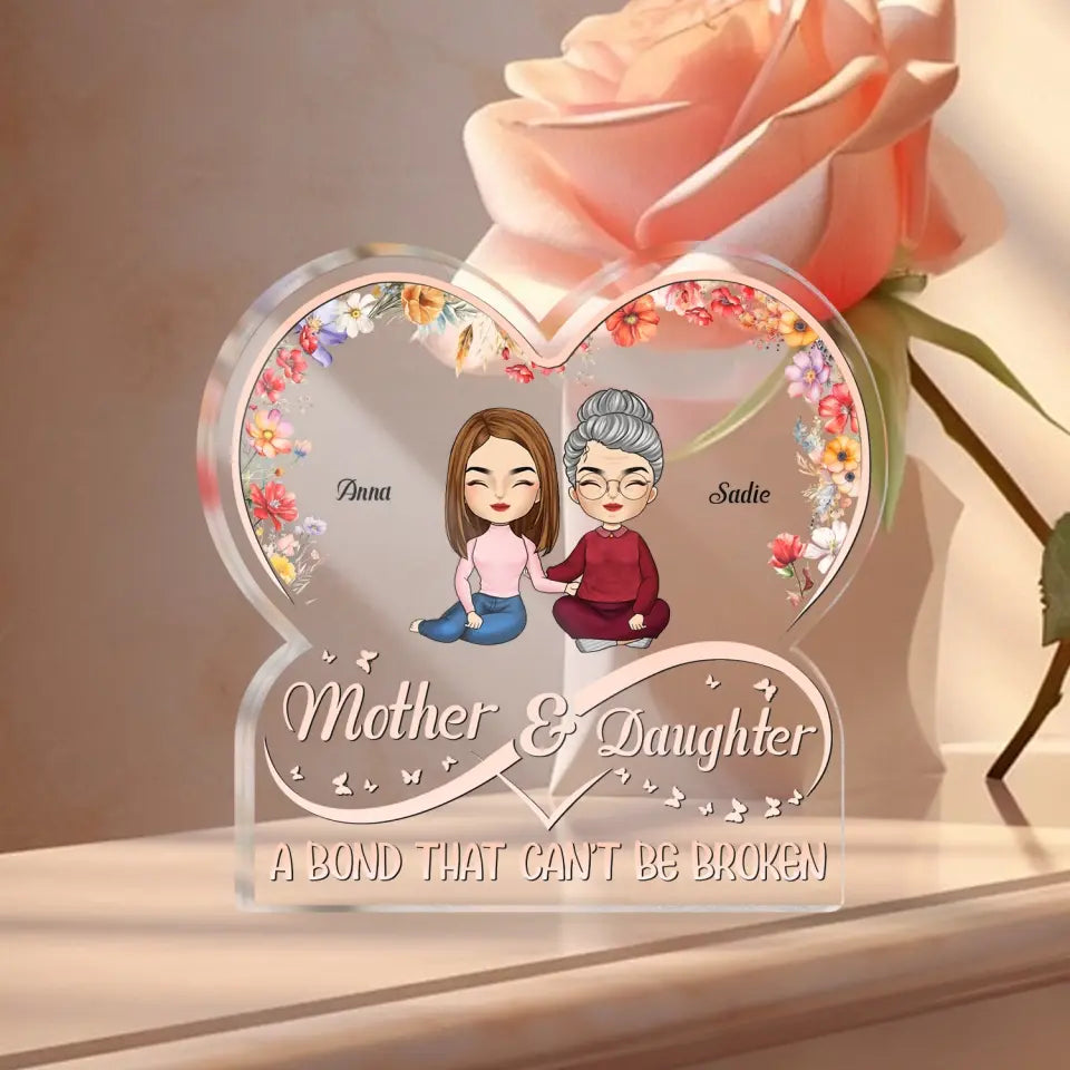 Mother & Daughters A Bond That Can't Be Broken - Personalized Acrylic Plaque, Gift For Mom - AP32