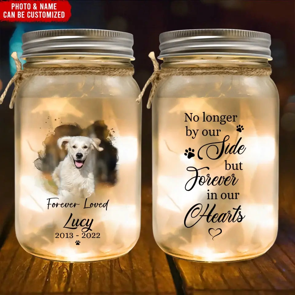 Pet Memorial Forever Loved - personalized Mason Jar Light, Gift For Dog Lover - MJL25