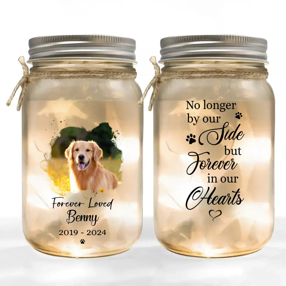 Pet Memorial Forever Loved - personalized Mason Jar Light, Gift For Dog Lover - MJL25