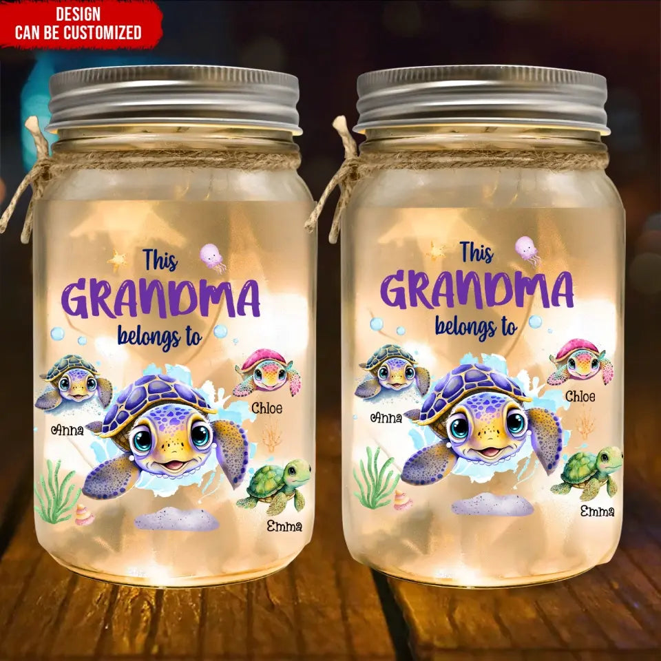 This Grandma Belongs To - Personalized Mason Jar Light, Happy Mother's Day, Gift For Mom - MJL27