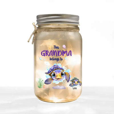 This Grandma Belongs To - Personalized Mason Jar Light, Happy Mother's Day, Gift For Mom - MJL27