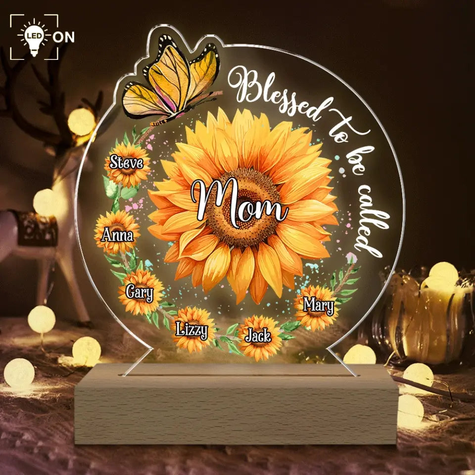 Blessed To Be Called Nana - Personalized Acrylic Night Light, Mother's Day Gift - L126