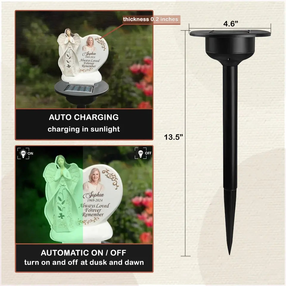 Always Loved Forever Remember - Personalized Solar Light, Memorial Gifts - SL156