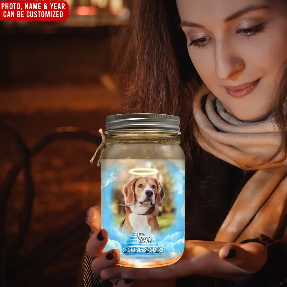 Angels Don't Always Have Wings Sometimes They Have Paws - Personalized Mason Jar Light, Memorial Gift For Loss Of Pet - MJL29