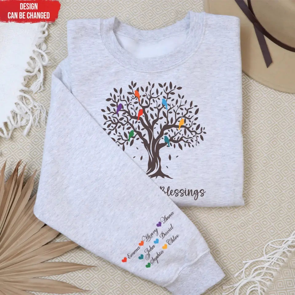 Grandma’s Blessings - Personalized Sleeve Print Sweatshirt, Mother's Day Gifts - SW08