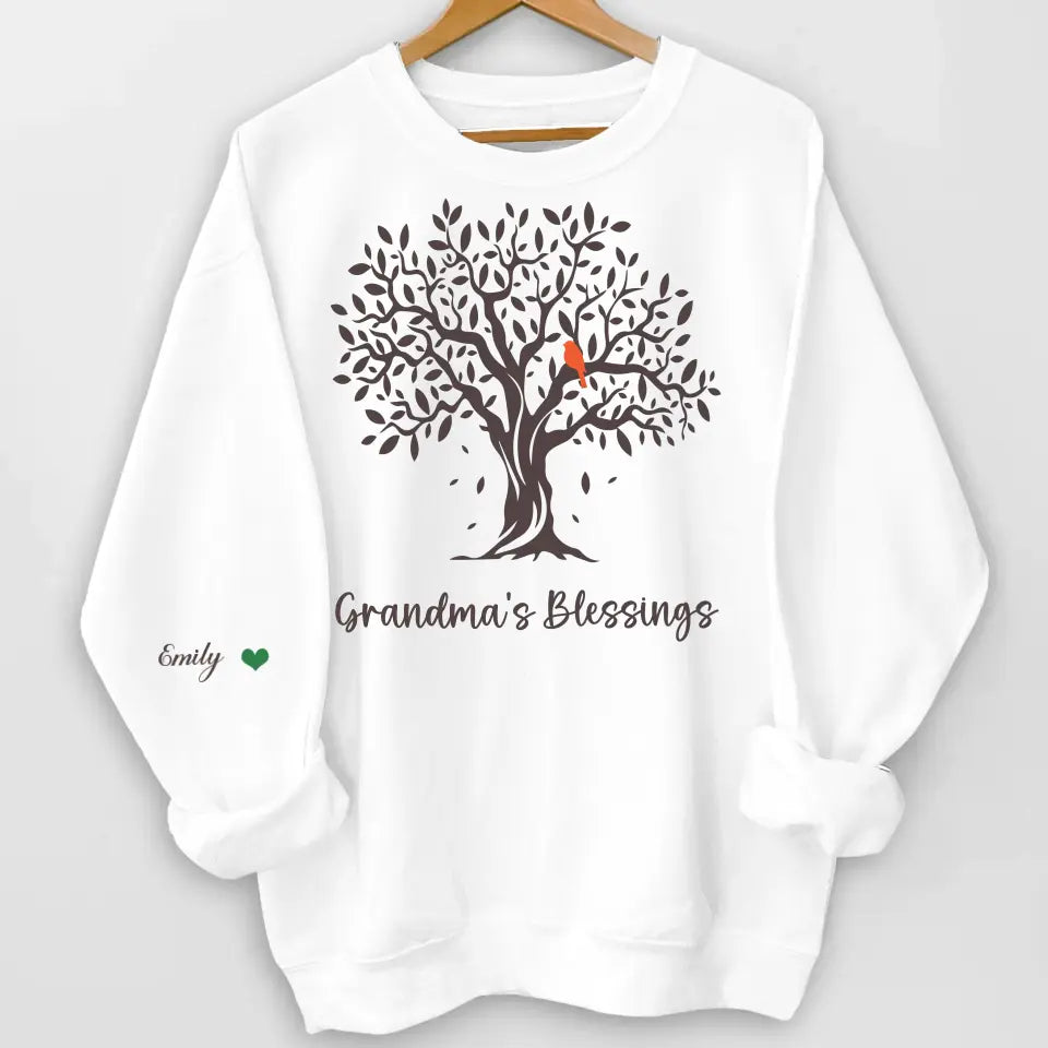 Grandma’s Blessings - Personalized Sleeve Print Sweatshirt, Mother&#39;s Day Gifts - SW08