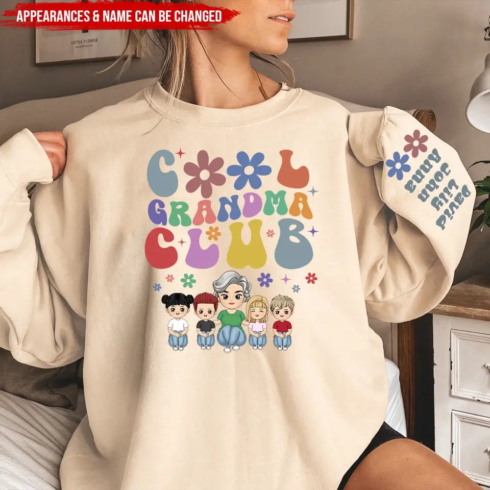 Cool Grandma Club - Personalized Sleeve Print Sweatshirt, Gift For Mom, Grandma, Happy Mother’s Day - SW11