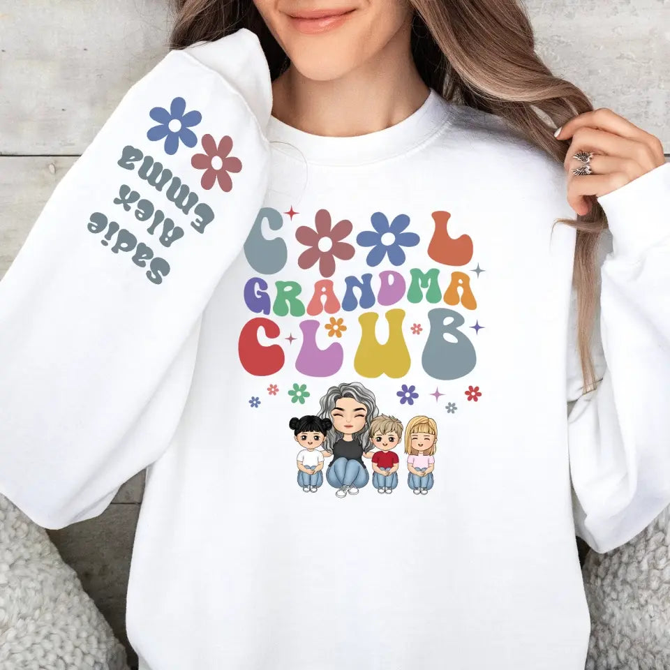 Cool Grandma Club - Personalized Sleeve Print Sweatshirt, Gift For Mom, Grandma, Happy Mother’s Day - SW11