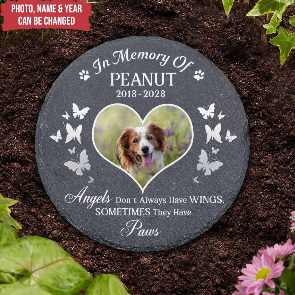 Angels Don't Always Have Wings - Personalized Memorial Stone, Custom Gift For Loss Of Dog - MS86