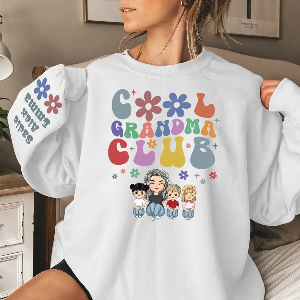 Cool Grandma Club - Personalized Sleeve Print Sweatshirt, Gift For Mom, Grandma, Happy Mother’s Day - SW11