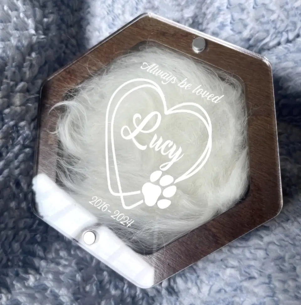 Always Be Loved - Personalized Memorial Box, Pet Hair Memorial Box, Custom Pet Hair Keepsake - MB03